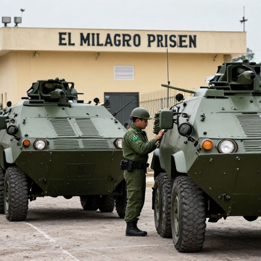 Fuerzas Armadas y carpas blindan el ingreso del penal El Milagro en Trujillo