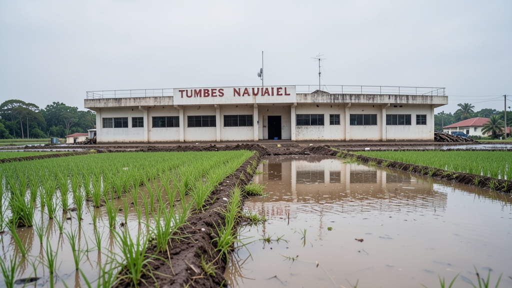 Tumbes: Lluvias provocan aniegos frente a la Villa Naval e inundan instituto
