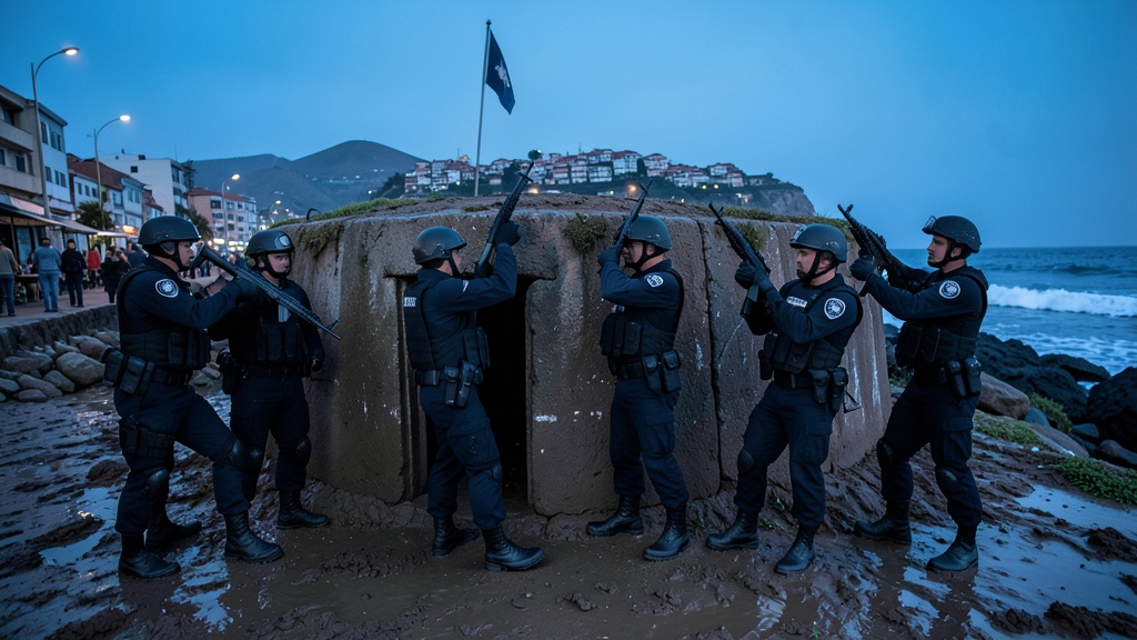 Operativo en Huanchaco: Policía captura a 9 ecuatorianos y desmantela búnker con armas