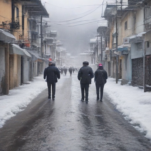 Huamachuco: Fuerte granizada cubre calles tras intensas precipitaciones